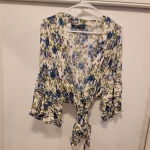 *Zara* Floral wrap blouse
